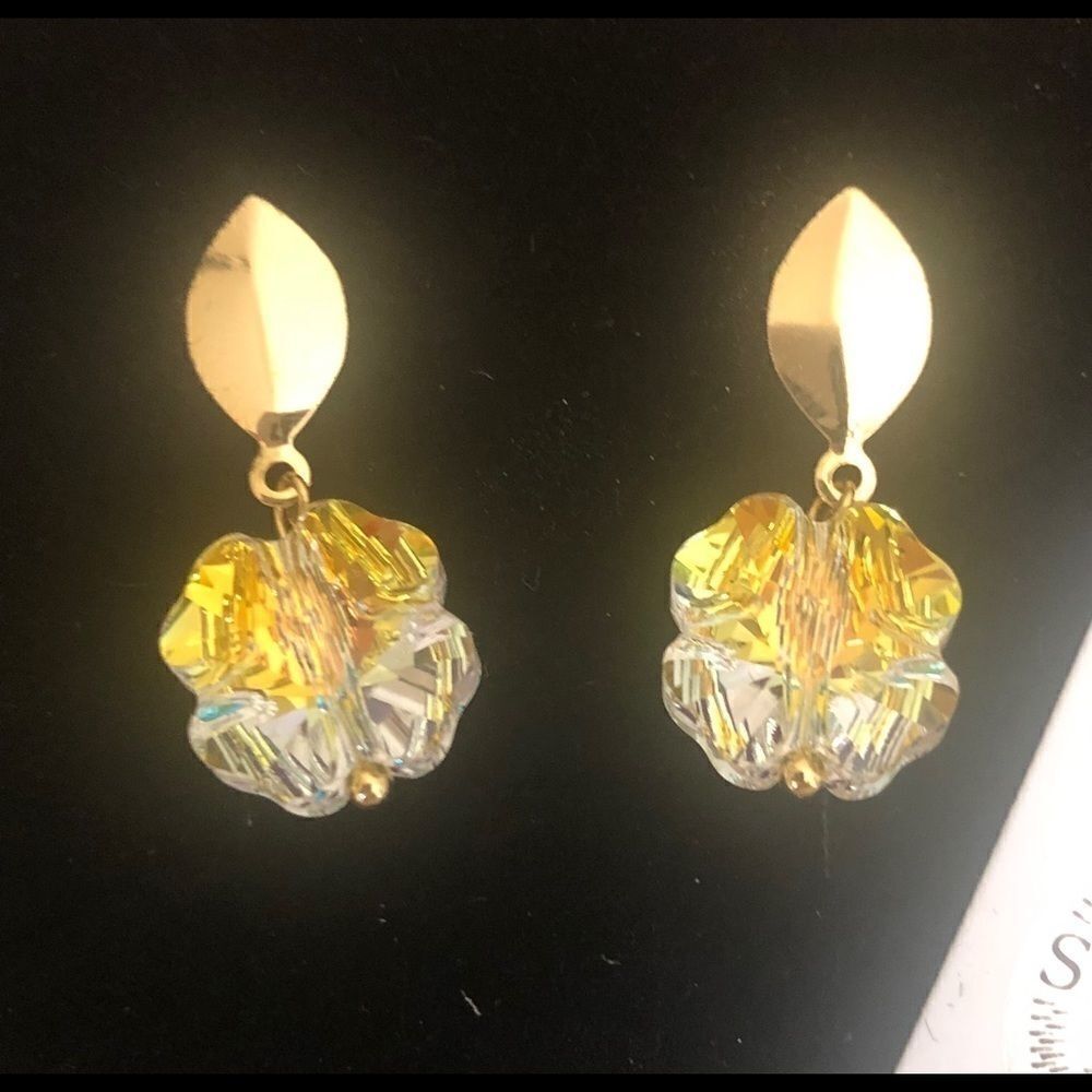 Swarovskiauthenticcrystals Goldplatedearrings